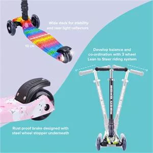 BOLDCUBE - Rainbow Waves - 3 Wheel Scooter